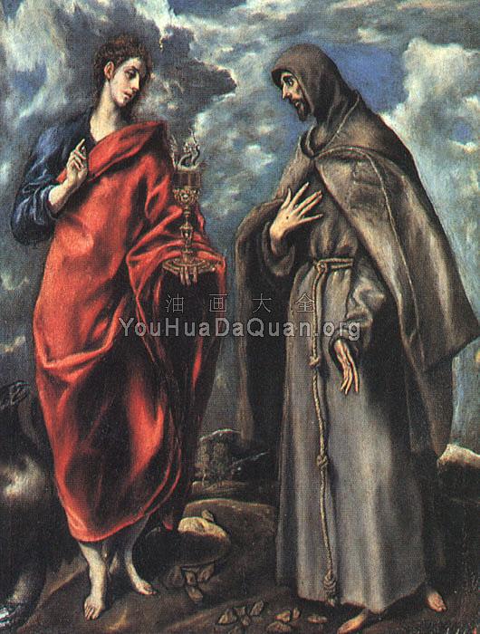 Saints John the Evangelist and Francis - 埃尔·格列柯